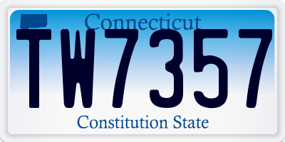 CT license plate TW7357