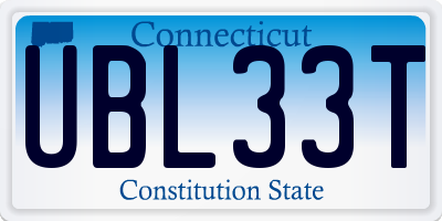 CT license plate UBL33T