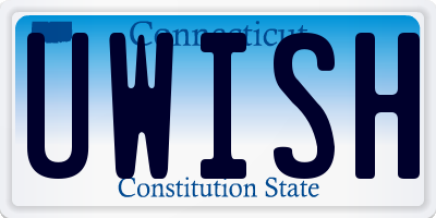 CT license plate UWISH