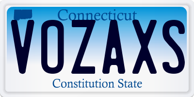 CT license plate VOZAXS