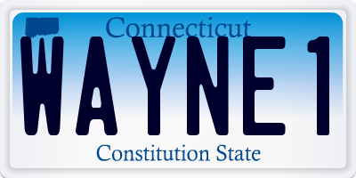 CT license plate WAYNE1