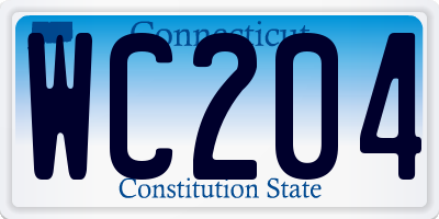 CT license plate WC204