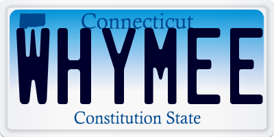 CT license plate WHYMEE