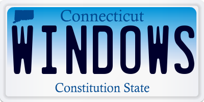 CT license plate WINDOWS