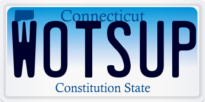 CT license plate WOTSUP