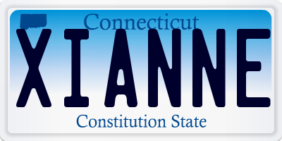 CT license plate XIANNE