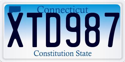 CT license plate XTD987