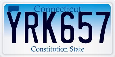 CT license plate YRK657