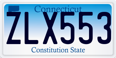 CT license plate ZLX553