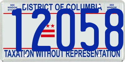 DC license plate 12058