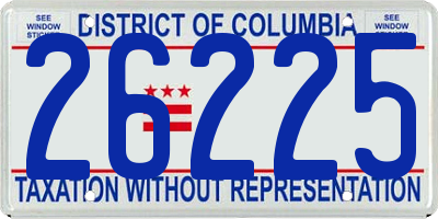 DC license plate 26225