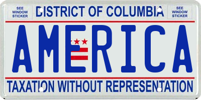DC license plate AMERICA