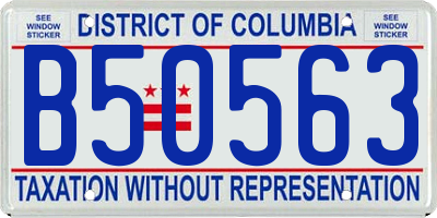 DC license plate B50563