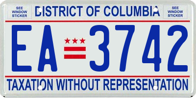 DC license plate EA3742