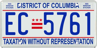 DC license plate EC5761