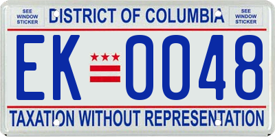 DC license plate EK0048