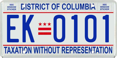 DC license plate EK0101