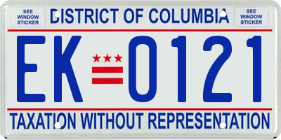 DC license plate EK0121