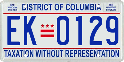 DC license plate EK0129