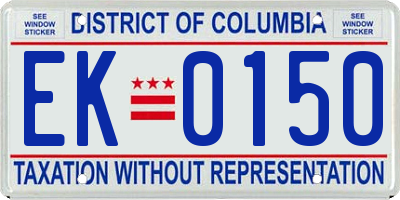 DC license plate EK0150