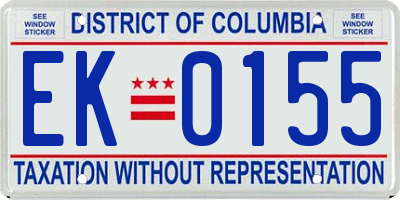 DC license plate EK0155