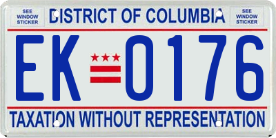 DC license plate EK0176