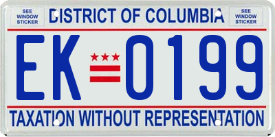 DC license plate EK0199