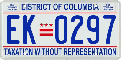 DC license plate EK0297