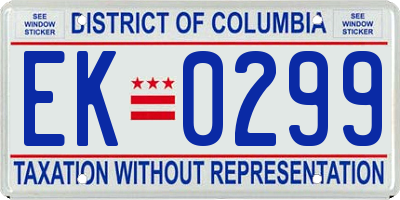 DC license plate EK0299