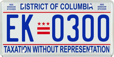 DC license plate EK0300