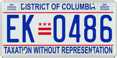 DC license plate EK0486