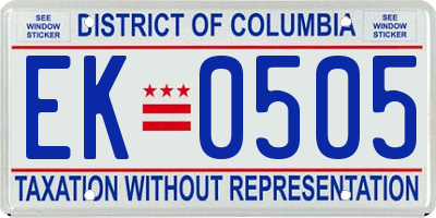 DC license plate EK0505