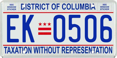 DC license plate EK0506