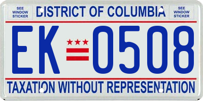 DC license plate EK0508