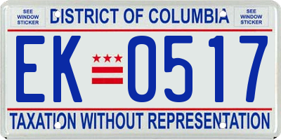 DC license plate EK0517