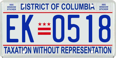 DC license plate EK0518