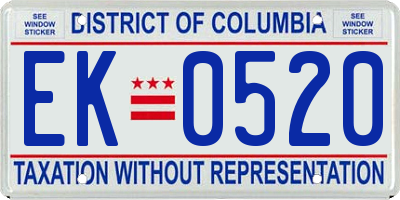 DC license plate EK0520