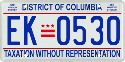 DC license plate EK0530