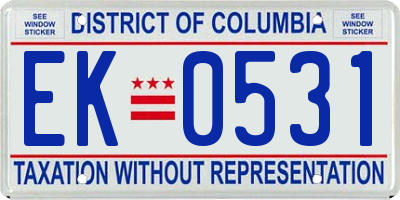 DC license plate EK0531