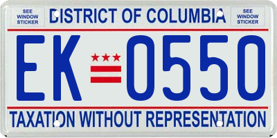 DC license plate EK0550