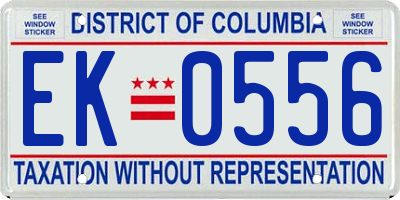 DC license plate EK0556