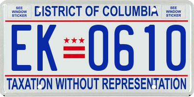 DC license plate EK0610