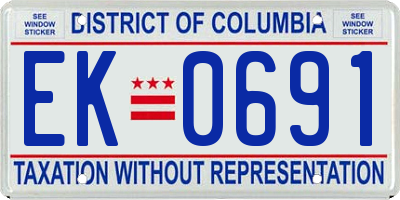 DC license plate EK0691