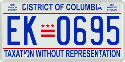 DC license plate EK0695