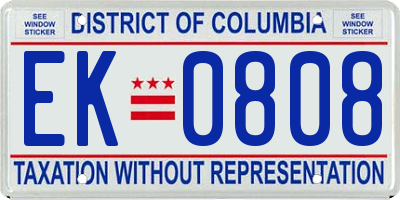 DC license plate EK0808