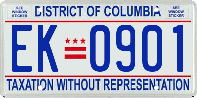 DC license plate EK0901