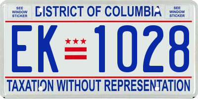 DC license plate EK1028