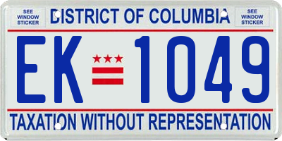 DC license plate EK1049