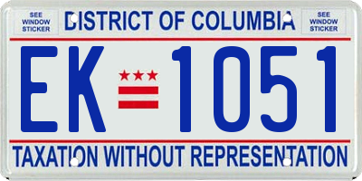 DC license plate EK1051