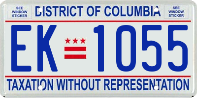 DC license plate EK1055